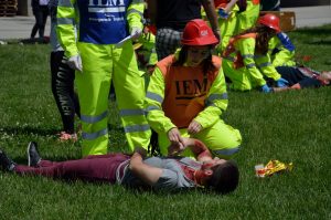 Simulacro emergencia Port Fórum Barcelona atención heridos