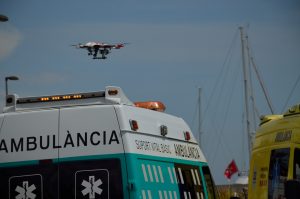 Simulacro emergencia Port Fórum Barcelona intervención RPA ACG Drone