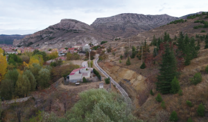 Vista aérea zona rehabilitada de la vía del tren minero de Utrillas