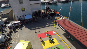Simulacro - Zona del choque de barcos a vista de dron